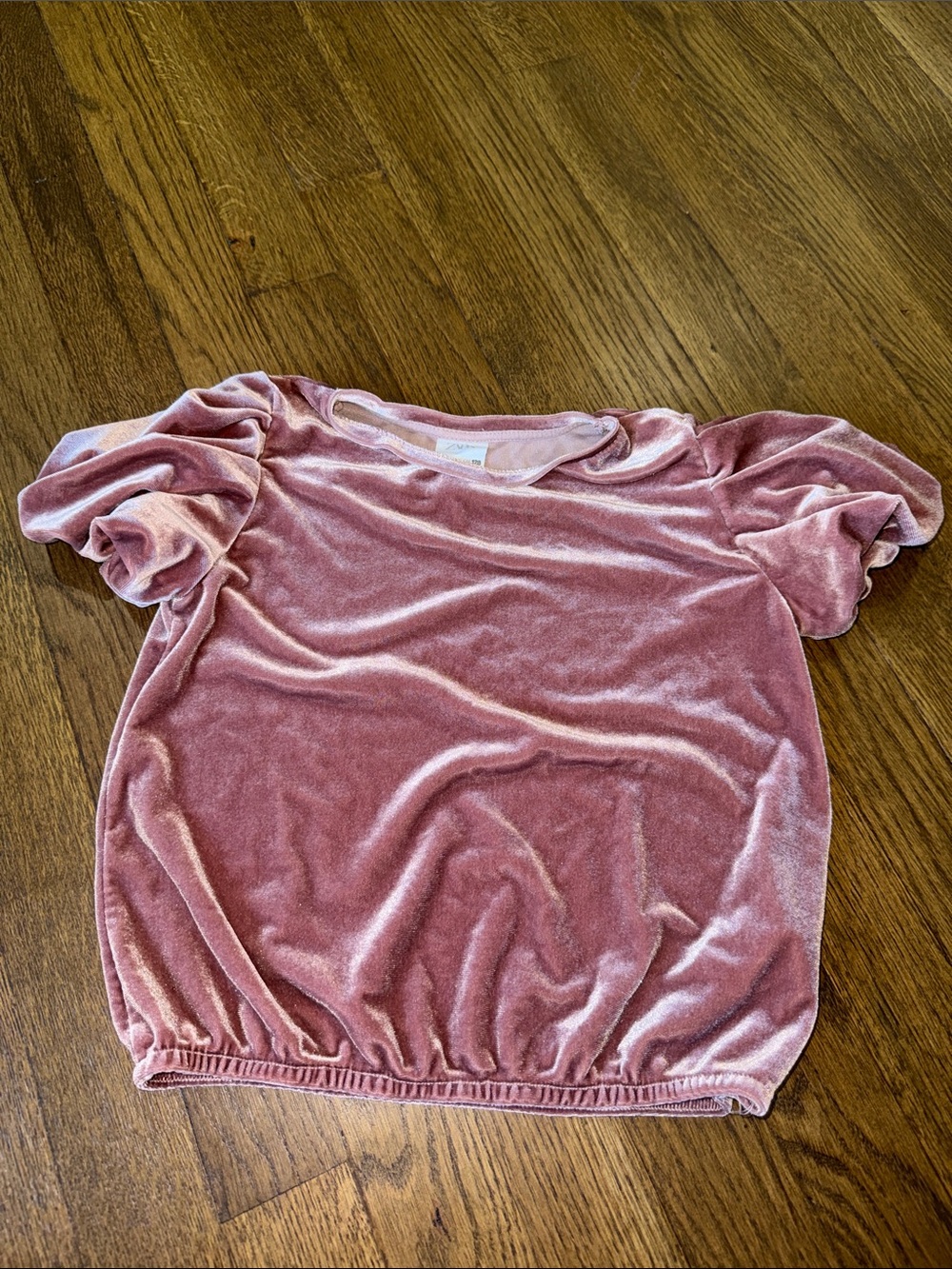 Zara Velvet Puff-Sleeve Top - Dusty Rose